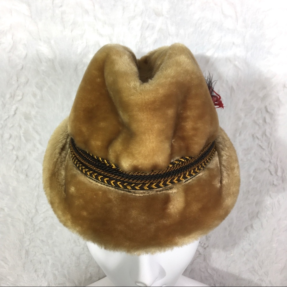 Vintage United Hatters Cap Faux Fur Fedora Medium